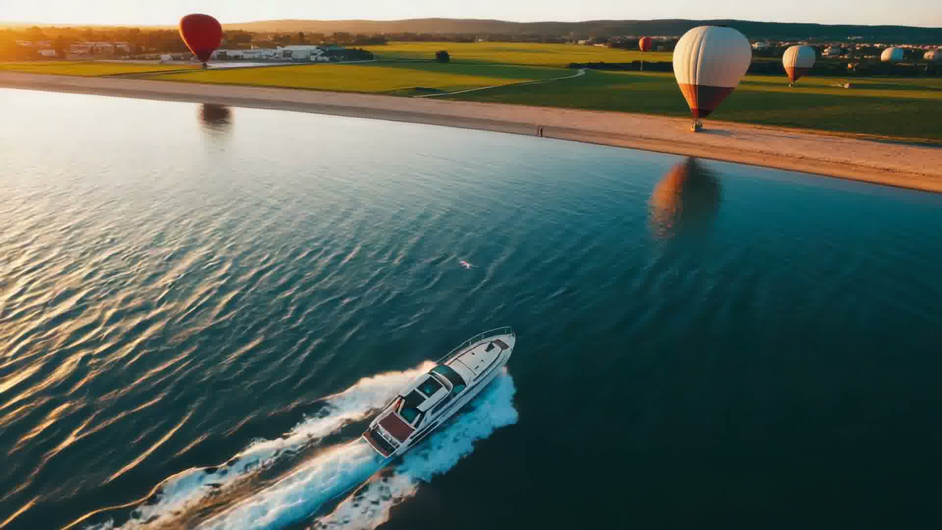 Gün batımı ışığında deniz yolculuğu